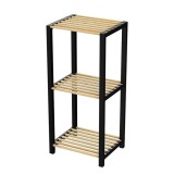 Etajera lemn 3 nivele 35x30x80 cm Sinbo Natur/Negru