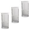 Set 3 Pahare Sticlă, Model Reliefat, Transparent, Capacitate 350ml, Oem