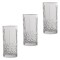 Set 3 Pahare Sticlă, Model Reliefat, Transparent, Capacitate 350ml
