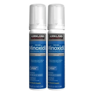 Minoxidil 5% Spumă Kirkland pentru bărbați, Tratament pentru creșterea părului, 2 flacoane foto