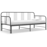 vidaXL Cadru pat canapea extensibilă, gri, 90 x 200 cm, metal