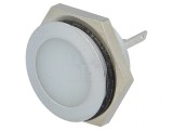 Lampă de control LED plată albă &Oslash;22mm IP67 12-14VDC