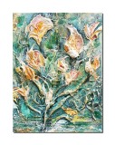 Cumpara ieftin Tablou boboci de magnolie impasto pictat manual, 40x30cm acril pe panza in relief efect 3D, Kenny Varniote