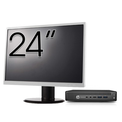 Pachet Calculator Second Hand HP EliteDesk 800 G2 Mini PC, Intel Core i5-6500 3.20-3.60GHz, 16GB DDR4, 512GB SSD + Monitor 24 Inch NewTechnology Media foto