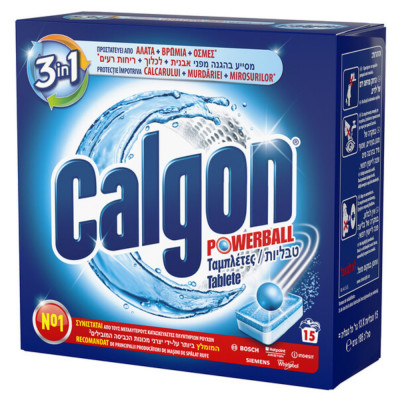 Detergent Anticalcar Tablete CALGON 3 in1, 15 Tablete, Parfum Fresh, Aditiv Impotriva Depunerilor de Calcar, Calgon Tablete pentru Calcar, Detergent A foto