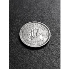 B 11-8 Moneda 10 Centi 1965 Statele Est-Caraibiene - Regina Elizabeth II