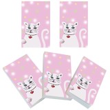 Set 5 Carnete de Buzunar Miau 5x8 cm, 100 Foi Veline, Hartie 80g/mp, Legare Brosata, Coperta Lucioasa