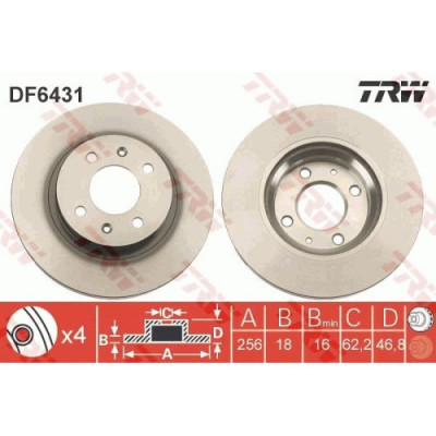 Set discuri frana fata TRW, Hyundai I20 (Pb, Pbt), 08.2008-, Fata; puntea fata foto