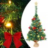 VidaXL Brad de Crăciun artificial pre-iluminat cu globuri, verde 64 cm 321505