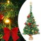 vidaXL Brad de Crăciun artificial pre-iluminat cu globuri, verde 64 cm 321505