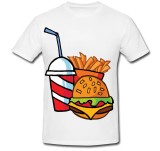 Cumpara ieftin Tricou &quot; Cartoon hamburger and fries &quot;