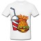 Tricou &quot; Cartoon hamburger and fries &quot;