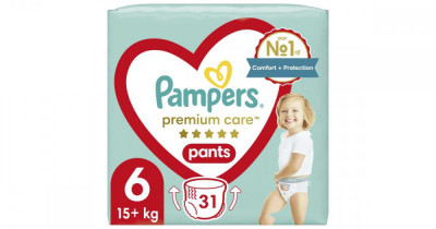 Pampers Premium Care Bugyipelenka 15kg+ Junior 6 (31db) foto