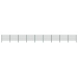vidaXL Panou de gard cu st&acirc;lpi, verde, 15,3 x 1,2 m, fier