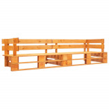 Canapea de gradina cu 2 locuri din paleti, maro miere, lemn GartenMobel Dekor, vidaXL