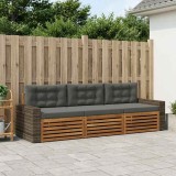 Cumpara ieftin Set de canapele de exterior 3 buc. Natural si Antracit