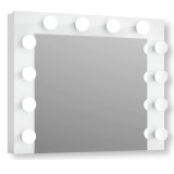 Oglinda machiaj cu 12 becuri LED, lumina neutra, 80x10x65 cm, alb Household NewTrend