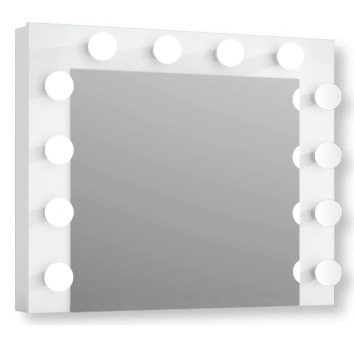 Oglinda machiaj cu 12 becuri LED, lumina neutra, 80x10x65 cm, alb Household NewTrend