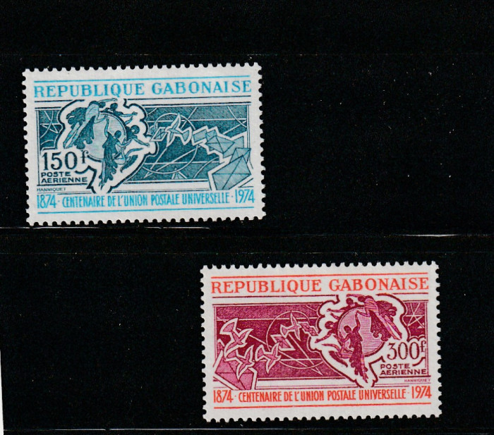 Gabon 1974-U.P.U.,centenar 1874-1974,MNH,Mi.537-538