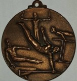 Medalia "Consiliul Central al Sindicatelor / Concurs InterAsociatii 1953 / Participant" Bronz / patina superba D: 37 mm (fara anou) 25 g / Stare! RARA