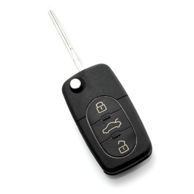 Audi - carcasă cheie tip briceag cu 3+1 butoane (1 buton de panică) și baterie foto