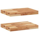 Cumpara ieftin Rafturi suspendate 2 buc. 40x30x4 cm lemn masiv acacia netratat