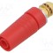 Conector banană 4mm roșu 32A 1kV aurit HIRSCHMANN T&amp;M