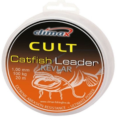 FIR TEXTIL Climax CATFISH KEVLAR LEADER 20m 1.30mm 150kg Olive Green foto