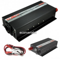 Invertor Auto 24V la 220V 1000W Real Cabluri Clesti Kemot URZ3166 foto