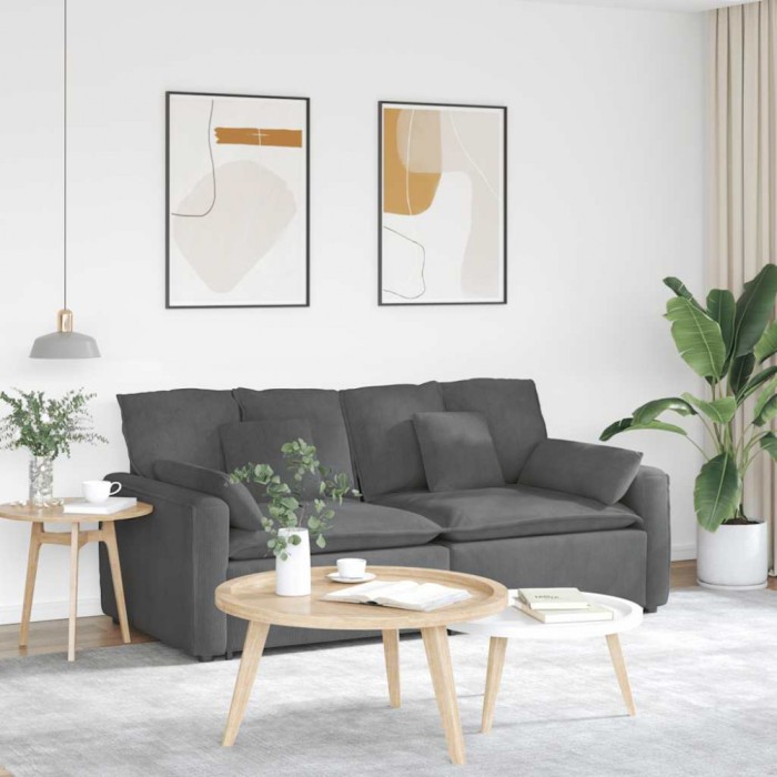 vidaXL Canapea modulară cu perne Gri &icirc;nchis 3321138