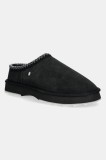 Emu Australia papuci din piele intoarsa Sharky Scuff culoarea negru, W13179 Black