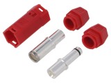 Conector alimentare DC mufă tată-mamă 210A 500V 1 pin roșu DONGGUAN QS