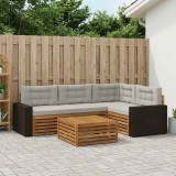 vidaXL Set de canapele de exterior 5 pcs Natural și gri deschis 3383334