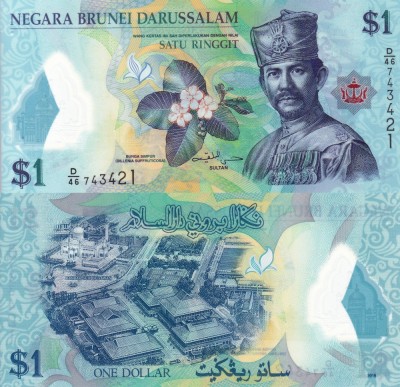 BRUNEI 1 ringgit 2016 polymer UNC!!! foto