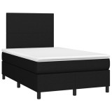 Cumpara ieftin Pat box spring cu saltea, negru, 120x190 cm, catifea