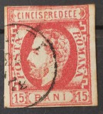 Romania 1872 - Carol l cu Barba,15 bani