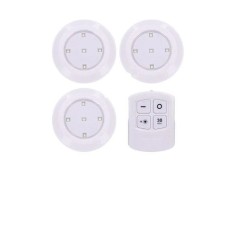 Set 3 corpuri de iluminat FOXMAG24 cu telecomanda, led, alb