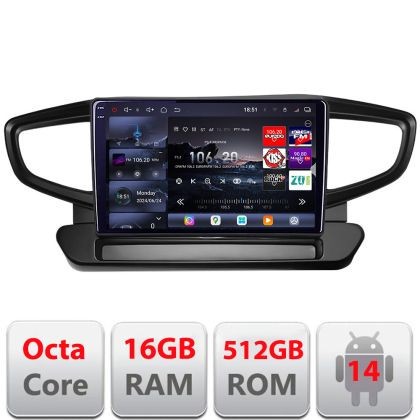 Navigatie Hyundai Ioniq 2016-2020 Android radio gps internet 8 core QLED 2K 16+512 360 Edotec CarStore Technology
