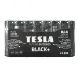 Set 24 baterii alkaline AAA LR03 TESLA BLACK 1.5V
