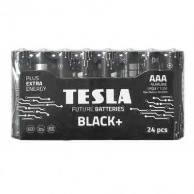 Set 24 baterii alkaline AAA LR03 TESLA BLACK 1.5V foto