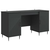 vidaXL Birou cu raft cu ușă Negru 142,5 x 50 x 75 cm Lemn prelucrat 3414604