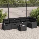 Gossi set canapea gradina 7 piese cu perne bej ratan poli