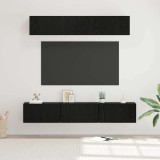 VidaXL Set comodă TV 5 pcs Stejar Negru Mediu 80 x 30 x 30.5 cm