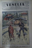 Ziarul Veselia : REZULTATUL PLOILOR, CUM VOM UMBLA - gravură, 1914