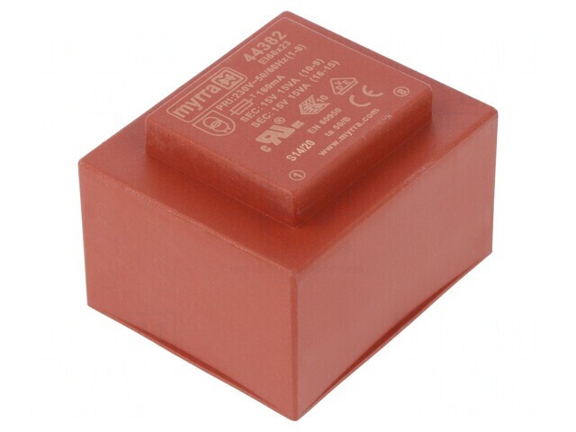 Transformator &icirc;ncapsulat 30VA 230V 15V 1A PCB