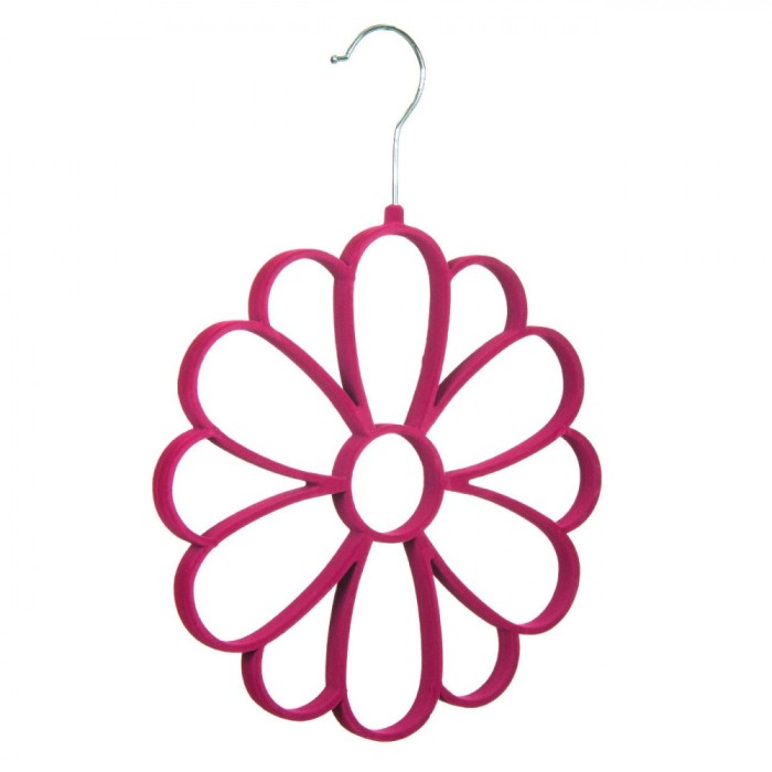 Umeraș Eșarfe, Model Floare, 15 Poziții, Fucsia, 26x26 cm
