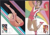 SUA 1984 - Jocurile Olimpice - Los Angeles, 4 Cartoane Filatelice, 2 Poze, Stampilat