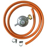 Kit regulator gaz GPL 30 mbar cu furtun 1m și 2 coliere