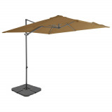 Cumpara ieftin Umbrelă de soare de grădină, bază portabilă, taupe