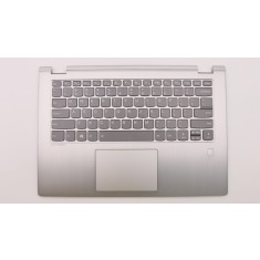 Carcasa superioara cu tastatura palmrest Laptop, Lenovo, Yoga 530-14IKB Type 81EK, 81FQ, 5CB0R08901, iluminata, argintie, fingerprint, layout US